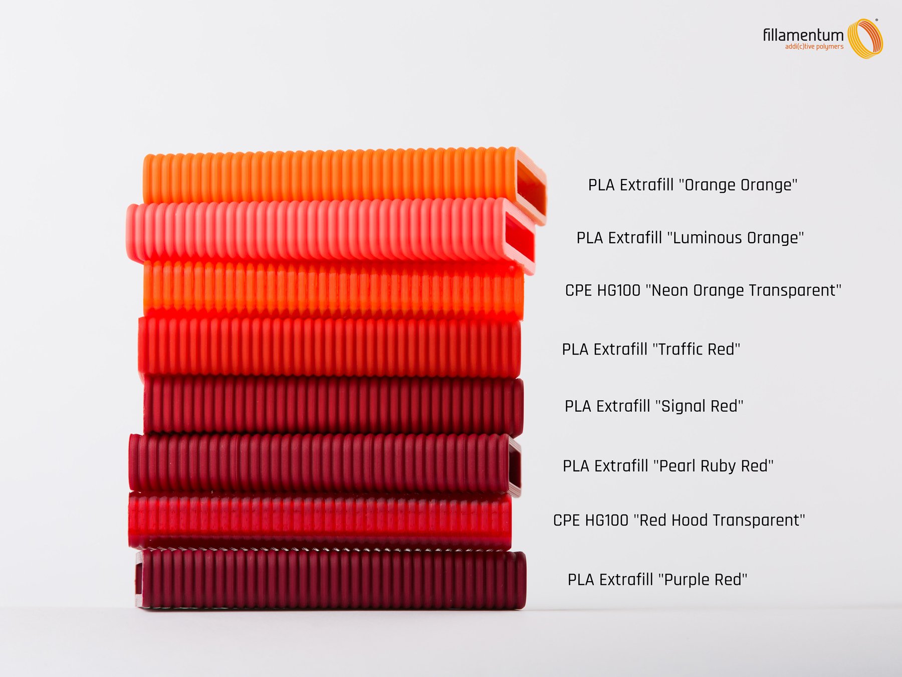 Gama colores Fillamentum rojo-naranja